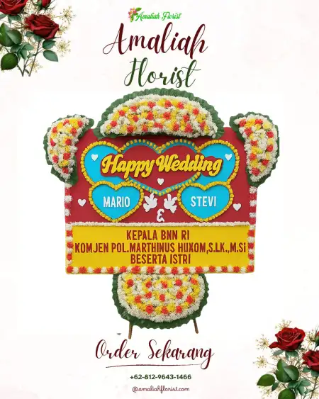 Papan Bunga Pernikahan Pemurus Luar
